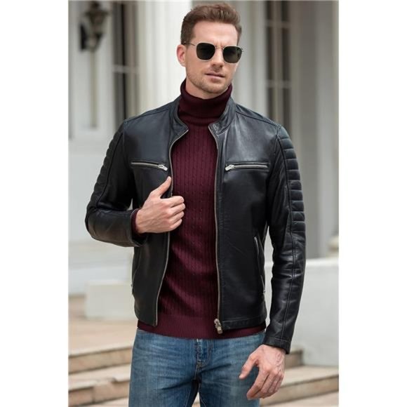 Men's Casual Slim Fit Turtleneck Pullover Sweaters Tops with Twist - Picture 3 of 5